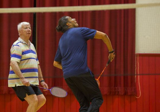 two badminton players